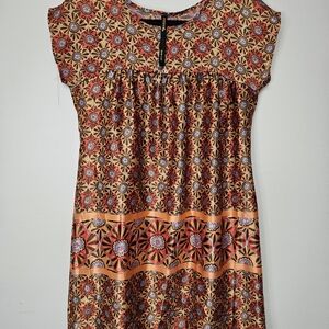 Vibrant Geometric Floral Mini Dress